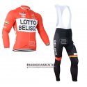 Abbigliamento Lotto Soudal 2019 Manica Lunga e Calzamaglia Con Bretelle Arancione Bianco