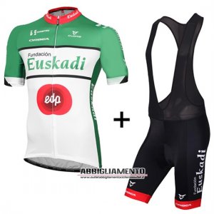 Abbigliamento Euskaltel Euskadi 2016 Manica Corta E Pantaloncino Con Bretelle Nero E Verde