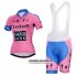 Donne Abbigliamento Saxo Bank 2015 Manica Corta E Pantaloncino Con Bretelle Fuxia E Blu