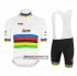 Abbigliamento UCI Mondo Campione Segafredo Zanetti 2020 Manica Corta e Pantaloncino Con Bretelle Bianco