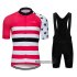 Abbigliamento Le Col 2020 Manica Corta e Pantaloncino Con Bretelle Rosa Bianco