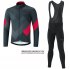 Abbigliamento Shimano 2019 Manica Lunga e Calzamaglia Con Bretelle Grigio Rosso