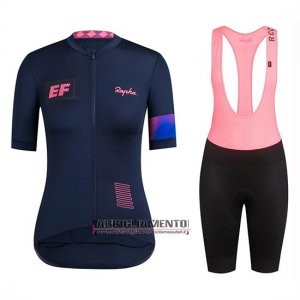 Donne Abbigliamento Rapha 2019 Manica Corta e Pantaloncino Con Bretelle Spento Blu Rosa