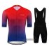 Abbigliamento Le Col 2020 Manica Corta e Pantaloncino Con Bretelle Rosso Blu