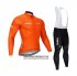 Abbigliamento STRAVA 2020 Manica Lunga e Calzamaglia Con Bretelle Arancione