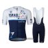 Abbigliamento Israel Cycling Academy 2021 Manica Corta e Pantaloncino Con Bretelle Academy Blu Bianco