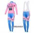 Donne Abbigliamento Saxo Bank 2015 Manica Lunga E Calza Abbigliamento Con Bretelle Fuxia