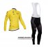 Abbigliamento Tour De France 2014 Manica Lunga E Calza Abbigliamento Con Bretelle Giallo