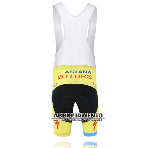 Abbigliamento Astana 2014 Manica Corta E Pantaloncino Con Bretelle Giallo - Clicca l'immagine per chiudere