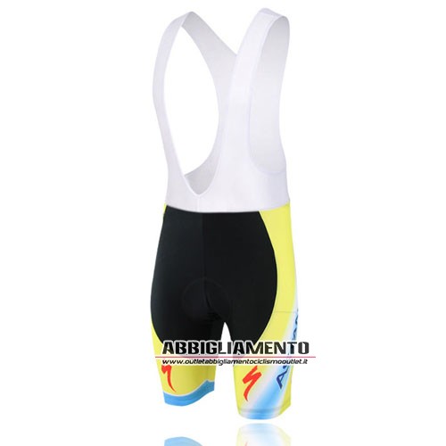 Abbigliamento Astana 2014 Manica Corta E Pantaloncino Con Bretelle Giallo - Clicca l'immagine per chiudere