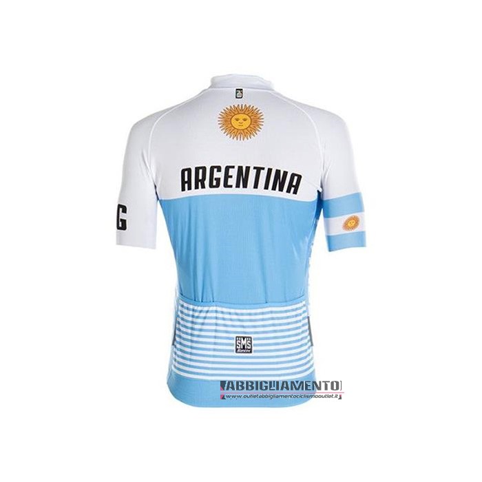 Abbigliamento Argentina 2020 Manica Corta e Pantaloncino Con Bretelle Bianco Blu - Clicca l'immagine per chiudere