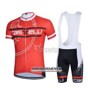 Abbigliamento Castelli 2013 Manica Corta E Pantaloncino Con Bretelle Arancione E Nero