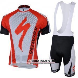 Abbigliamento Specialized 2013 Manica Corta E Pantaloncino Con Bretelle Rosso E Bianco