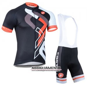 Abbigliamento Castelli 2014 Manica Corta E Pantaloncino Con Bretelle Nero E Arancione