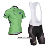 Abbigliamento Tour De France 2014 Manica Corta E Pantaloncino Con Bretelle Verde