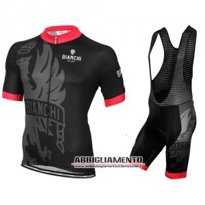 Abbigliamento Bianchi 2016 Manica Corta E Pantaloncino Con Bretelle Rosso E Nero