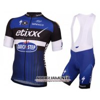 Abbigliamento Etixx Quickstep 2016 Manica Corta E Pantaloncino Con Bretelle Nero E Blu