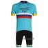 Abbigliamento Astana Campione Russia 2020 Manica Corta e Pantaloncino Con Bretelle