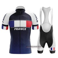 Abbigliamento Campione Francia 2020 Manica Corta e Pantaloncino Con Bretelle Blu Bianco Rosso(3)