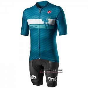 Abbigliamento Giro d\'Italia 2020 Manica Corta e Pantaloncino Con Bretelle Celeste