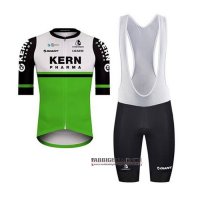 Abbigliamento Kern Pharma 2020 Manica Corta e Pantaloncino Con Bretelle Bianco Verde Nero