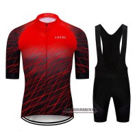 Abbigliamento Le Col 2020 Manica Corta e Pantaloncino Con Bretelle Nero Rosso