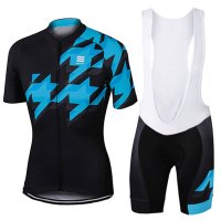 Abbigliamento Sportful 2017 Manica Corta e Pantaloncino Con Bretelle nero e blu