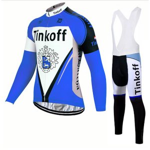 Abbigliamento Tinkoff 2017 Manica Lunga e Pantaloncino Con Bretelle blu