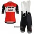 Abbigliamento Trek Segafredo 2019 Manica Corta e Pantaloncino Con Bretelle Rosso Bianco