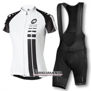 Donne Abbigliamento Assos 2016 Manica Corta E Pantaloncino Con Bretelle Bianco E Nero