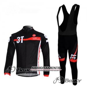 Abbigliamento Castelli 2014 Manica Lunga E Calza Abbigliamento Con Bretelle 3t Nero E Rosso