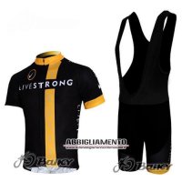 Abbigliamento LiveStrong 2011 Manica Corta E Pantaloncino Con Bretelle Nero E Giallo
