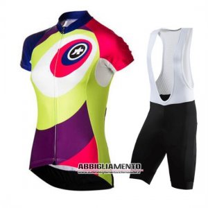 Donne Abbigliamento Assos 2016 Manica Corta E Pantaloncino Con Bretelle Verde E Rosso