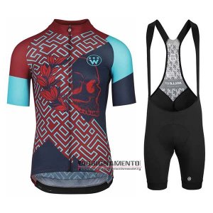 Abbigliamento Assos Fastlane Wyndymilla 2020 Manica Corta e Pantaloncino Con Bretelle Rosso Blu