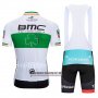 Abbigliamento BMC 2019 Manica Corta e Pantaloncino Con Bretelle Bianco Verde