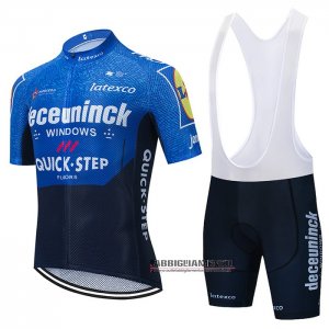 Abbigliamento Deceuninck Quick Step 2021 Manica Corta e Pantaloncino Con Bretelle Blu Viola