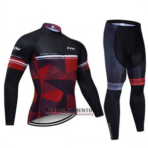 Abbigliamento Northwave 2019 Manica Lunga e Calzamaglia Con Bretelle Nero Rosso Bianco