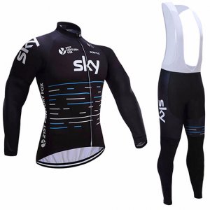 Abbigliamento Sky 2017 Manica Lunga e Pantaloncino Con Bretelle nero