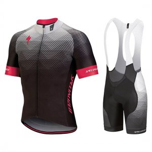 Abbigliamento Specialized 2018 Manica Corta e Pantaloncino Con Bretelle Nero Grigio Rosa