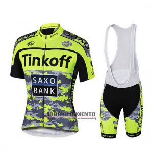 Abbigliamento Tinkoff 2019 Manica Corta e Pantaloncino Con Bretelle Giallo Verde Nero