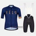 Abbigliamento Velo 2018 Manica Corta e Pantaloncino Con Bretelle Blu Arancione