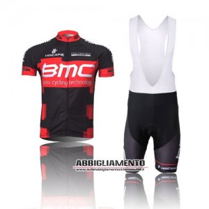 Abbigliamento Bmc 2012 Manica Corta E Pantaloncino Con Bretelle Nero E Rosso