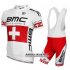 Abbigliamento Bmc 2014 Manica Corta E Pantaloncino Con Bretelle Rosso E Bianco