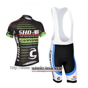 Abbigliamento Cannondale Garmin 2014 Manica Corta E Pantaloncino Con Bretelle Verde E Nero