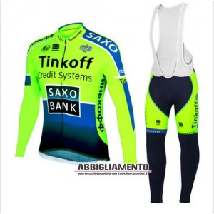Abbigliamento SaxoBank 2015 Manica Corta E Pantaloncino Con Bretelle Verde E Blu