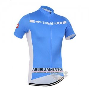 Abbigliamento Castelli 2016 Manica Corta E Pantaloncino Con Bretelle Blu E Bianco