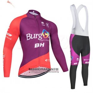 Abbigliamento Burgos BH 2019 Manica Lunga e Calzamaglia Con Bretelle Viola Rosso