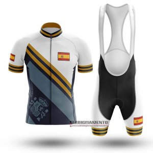 Abbigliamento Campione Spagna 2020 Manica Corta e Pantaloncino Con Bretelle Azzurro Giallo