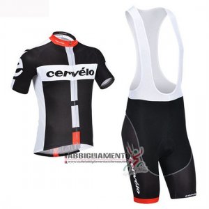 Abbigliamento Cervelo 2019 Manica Corta e Pantaloncino Con Bretelle Nero Bianco