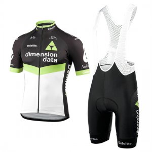 Abbigliamento Dimension Data 2017 Manica Corta e Pantaloncino Con Bretelle verde e nero